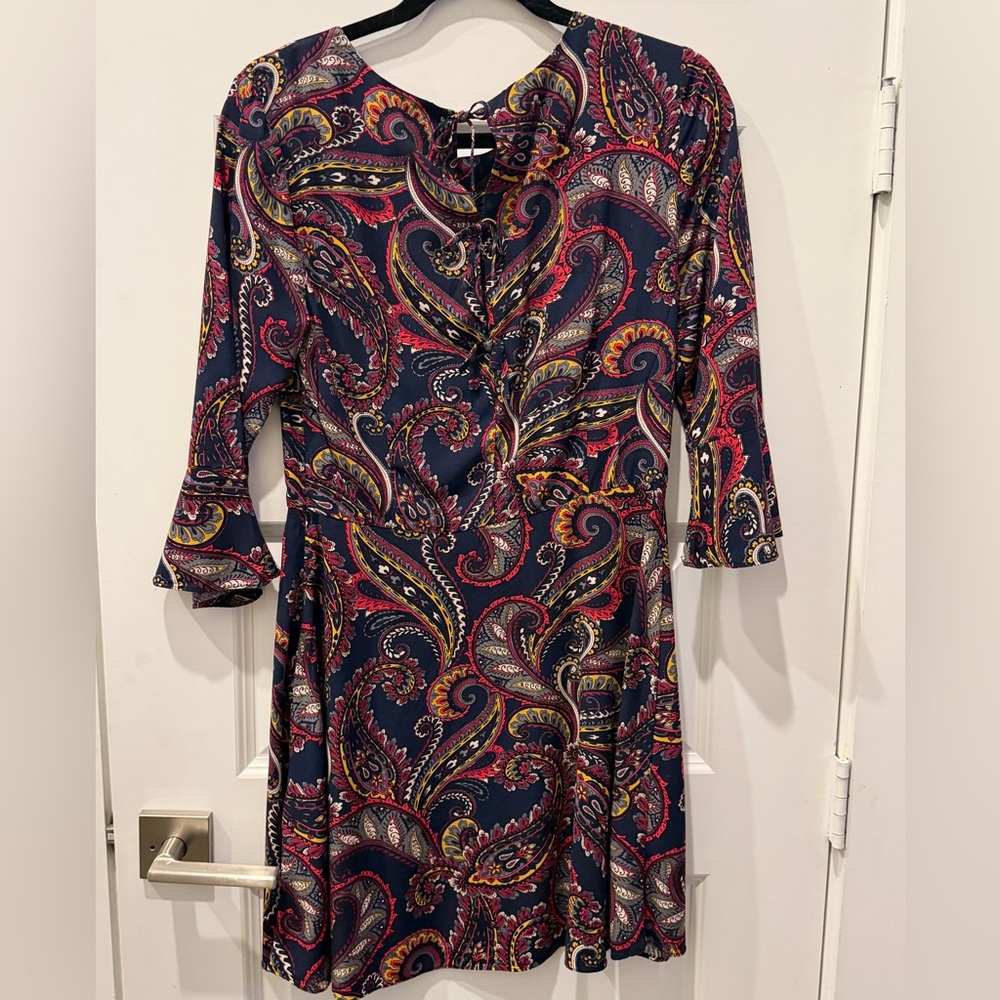 Banana Republic Multicolor Paisley 3/4 Sleeve Dress